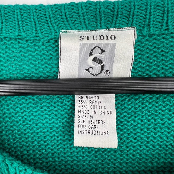 Studio Collection Womens Size Medium Vintage 90s 80s Beaded Sweater Blouse Top - Picture 2 of 9